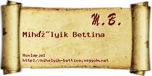 Mihályik Bettina névjegykártya