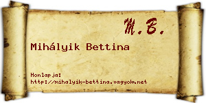 Mihályik Bettina névjegykártya